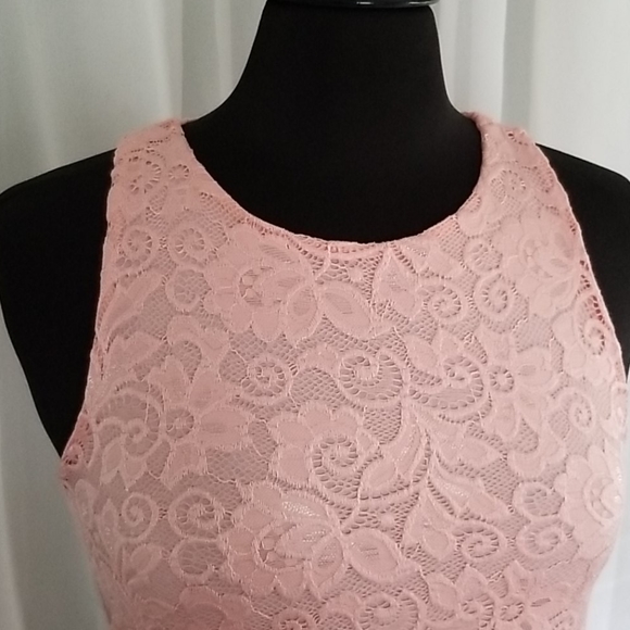 NWOT Pink Lace Baby Doll Swing Dress- M- Ginger G - Picture 2 of 6
